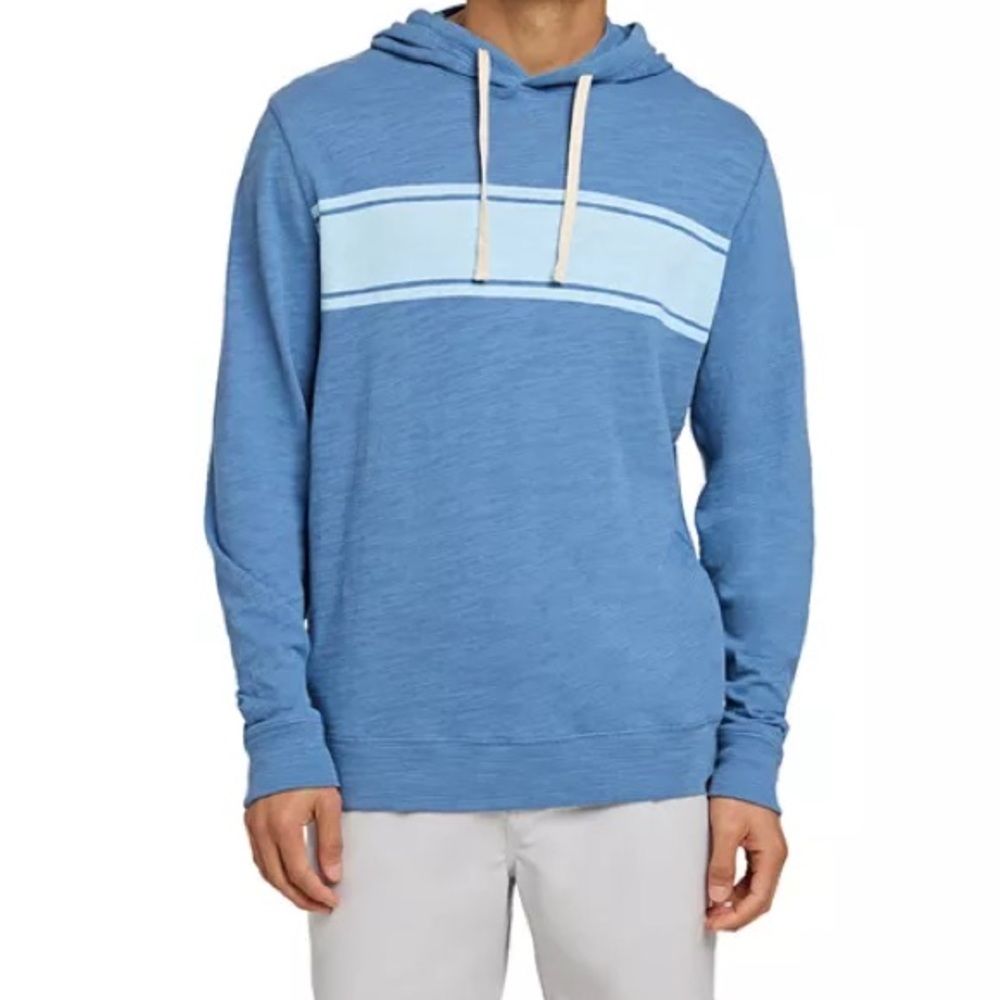 Faherty Blue Striped Sunwashed Slub Hoodie - L NWOT
